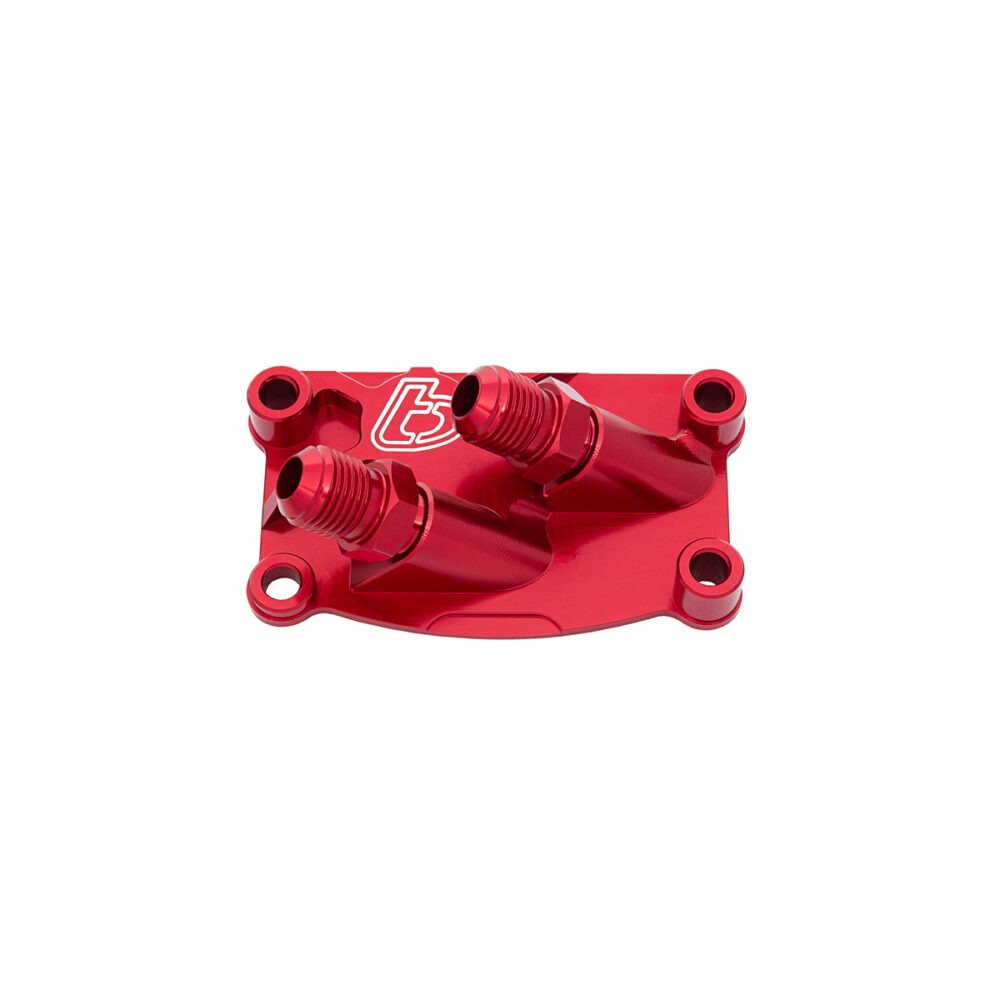 TB Oil Cooler Plate, Red - Honda Style V2 Head