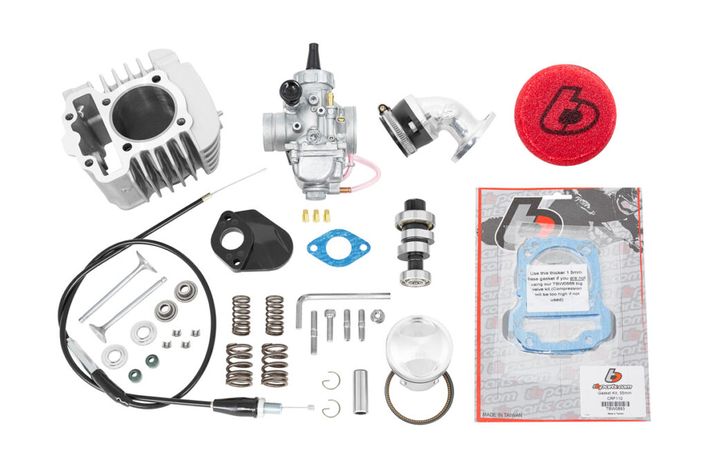 TB 132cc Big Bore Kit, 26mm Mikuni VM26 Carb Kit, Big Valve Kit, & Cam