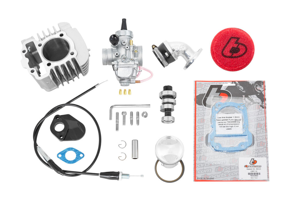 TB 132cc Big Bore Kit, 26mm Mikuni VM26 Carb Kit, and Cam