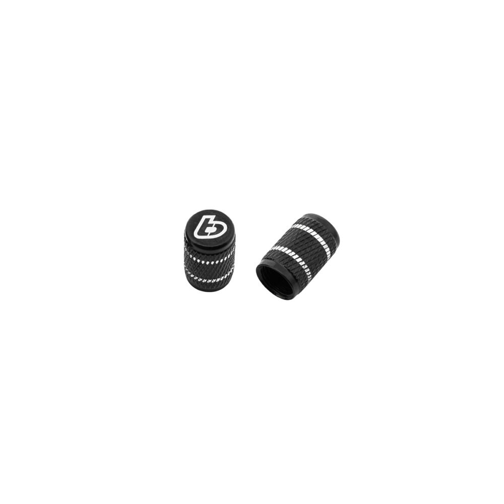 Valve Stem Cap Set, Black w/TB logo