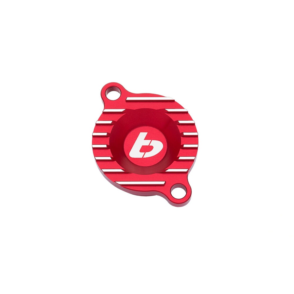 TB Oil Filter Cover, Billet Red - Daytona 190