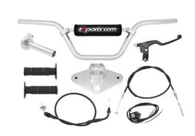 TB Handlebar & Throttle Kit, Silver - Z50 1988+