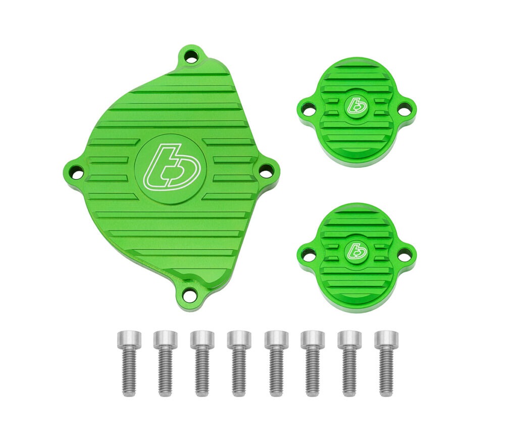 Billet head covers, Green w/TI hardware - KLX110 Z125