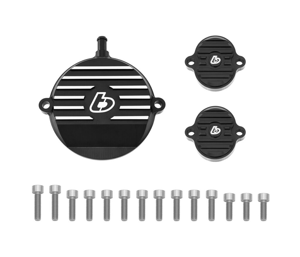 Billet head covers, Black w/TI hardware - KLX140