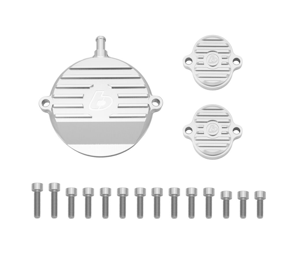 Billet head covers, Silver w/TI hardware - KLX140