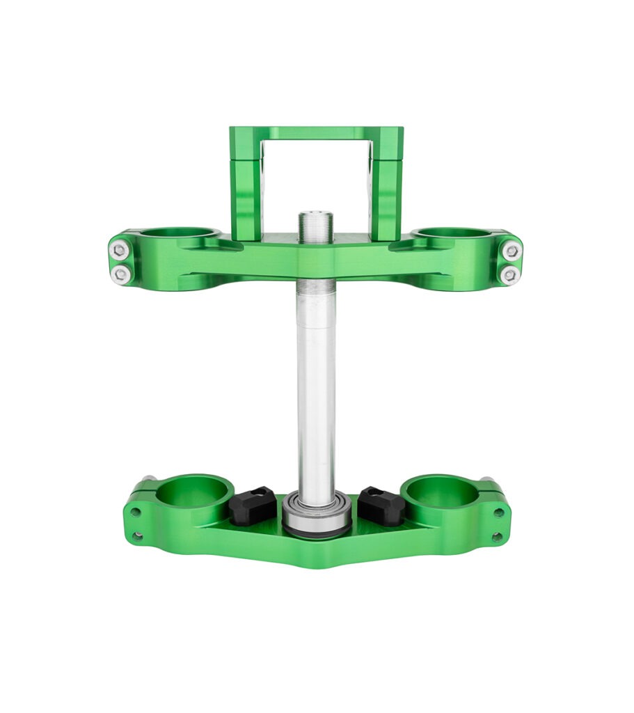 PCM Triple Clamp, Billet CNC, Green - KX85/KLX140