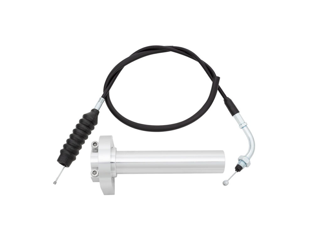 TB 1/4 turn throttle kit, Silver - KLX110